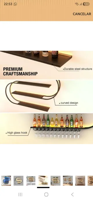 Botellero Pared Estante Flotante 4 Niveles