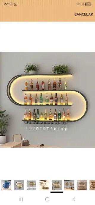 Botellero Pared Estante Flotante 4 Niveles