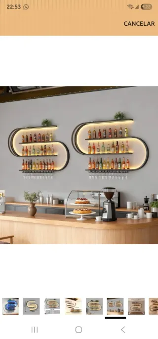 Botellero Pared Estante Flotante 4 Niveles