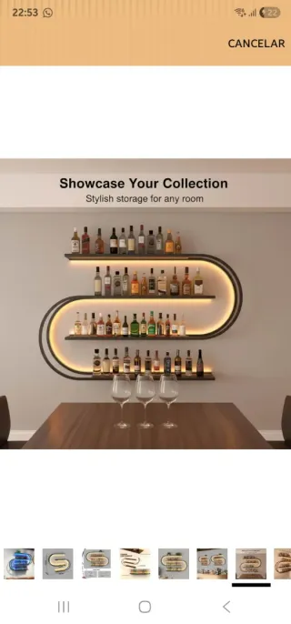 Botellero Pared Estante Flotante 4 Niveles