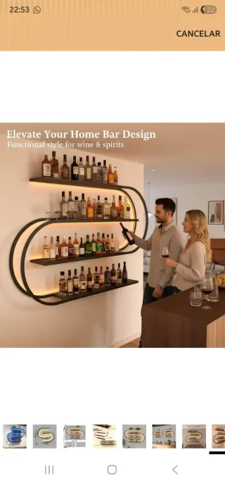 Botellero Pared Estante Flotante 4 Niveles