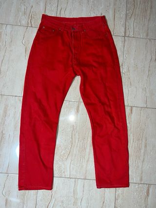 Levi’s 510 rojo intenso · denim original · W34 L32