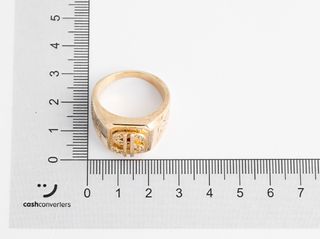 sello oro 18k con piedra con circonita