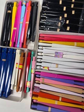 Lote Abanicos Madera Lisos 23 y 19cm