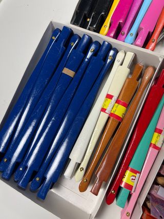 Lote Abanicos Madera Lisos 23 y 19cm