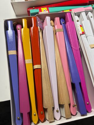 Lote Abanicos Madera Lisos 23 y 19cm