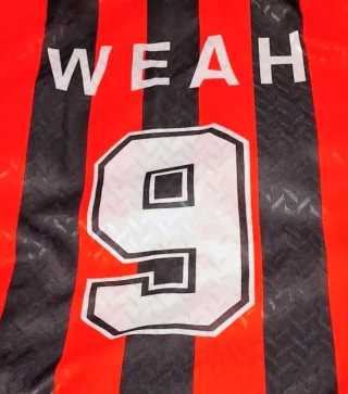 A.C. Milan Vintage Shirt Opel 95/96 XL Weah 9