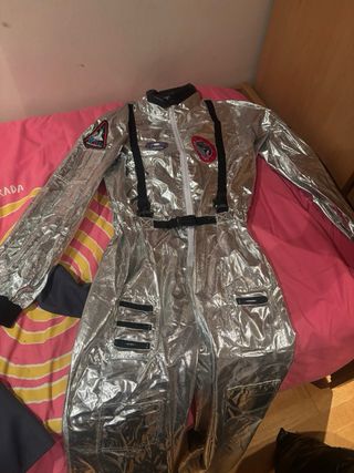 Disfraz espacial plateado talla única