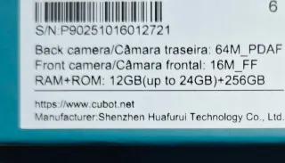 Cubot P90 6.88" 120Hz 5100mAh 12+12 y 256GB