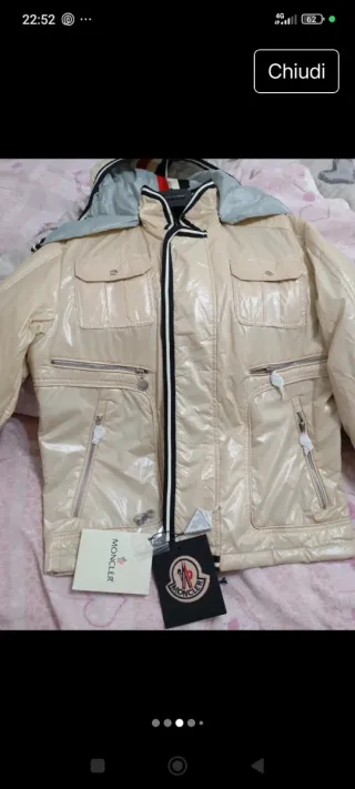 Moncler Giacca Beige/Grigio Cappuccio