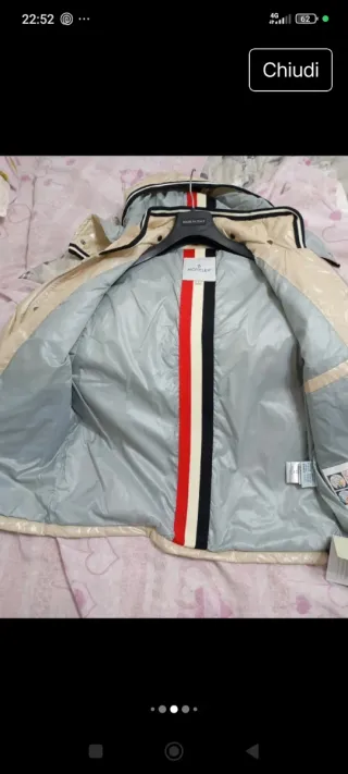 Moncler Giacca Beige/Grigio Cappuccio