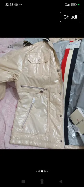 Moncler Giacca Beige/Grigio Cappuccio