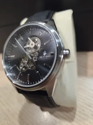 Reloj Seizmont Automático Esqueleto Plata Negro