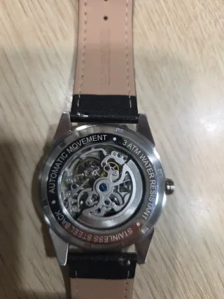 Reloj Seizmont Automático Esqueleto Plata Negro