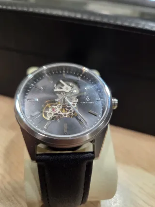 Reloj Seizmont Automático Esqueleto Plata Negro