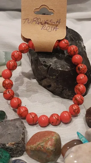 Pulsera Piedra Turquesa Roja