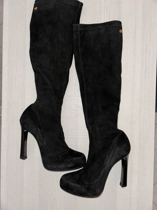 Stivali Fabi scamosciati neri tacco alto