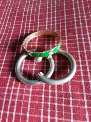 Bracciale Verde e orecchini set bigiotteria