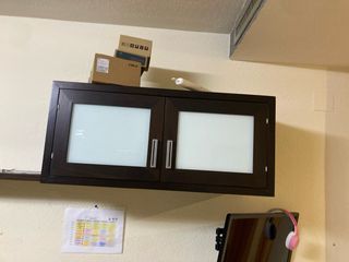 Mueble auxiliar madera y cristal