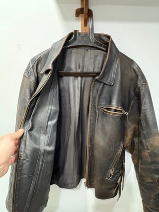 Chaqueta de cuero marrón vintage