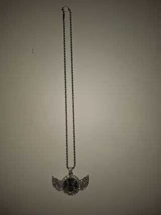 Collar y cadena de moissanita plateada