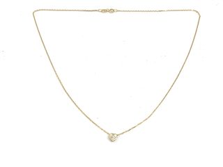 collar oro 18k con piedra con diamante de laboratorio 20cm