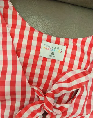 Vestito donna vintage a quadri rossi e bianchi