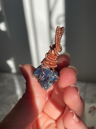 Colgante Geoda Azul y Dorado