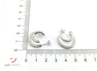 pendientes plata 925mm con piedra con circonita
