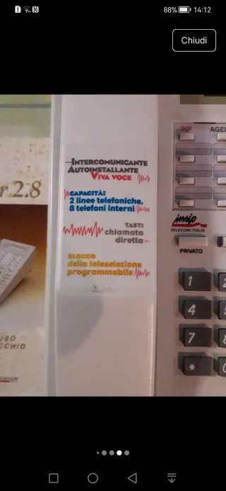 Telefono Intercomunicante Bianco