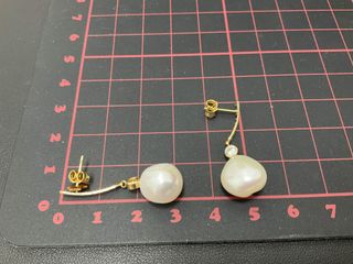 pendientes oro 18k con piedra con perla