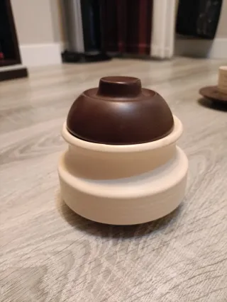 Juego de Café Vintage Cerámica Beige/Marrón