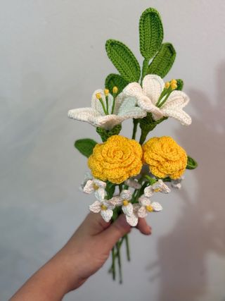 Flores de crochet hechas a mano