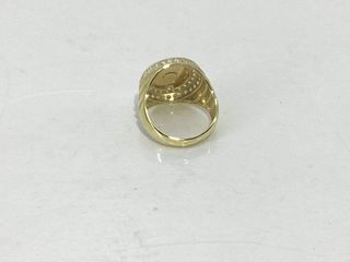 sello oro 18k con piedra con circonita