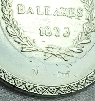 Moneda Plata Ley Baleares 1823 + Regalo