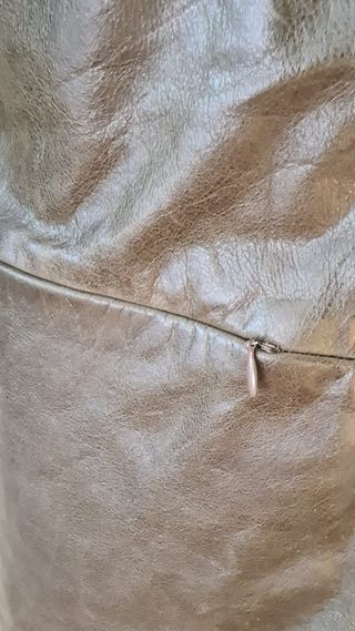 Chaqueta de cuero retro marrón verdoso