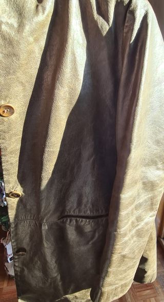 Chaqueta de cuero retro marrón verdoso