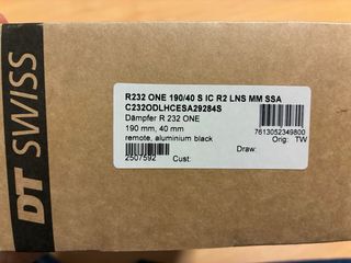 Amortiguador DT Swiss R232 ONE 190/40