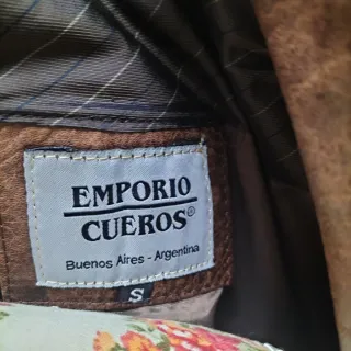 Abrigo vintage cuero marrón años 70