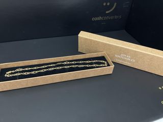 cadena oro 18k con aguamarina 22cm