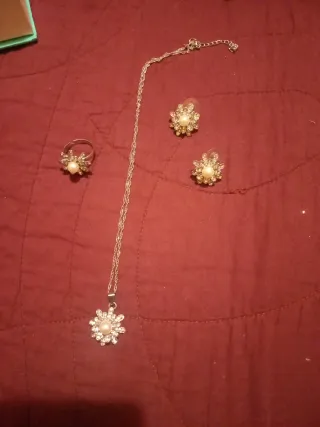 Conjunto Joyas Novia/Ceremonia acero y Perla