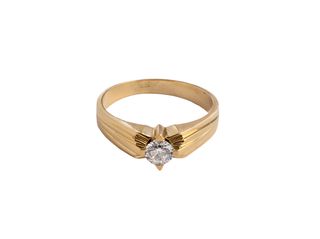 anillo oro 18k con piedra con circonita
