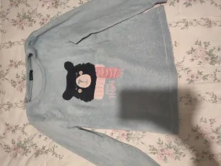 Pijama infantil Auchan azul bolinhas