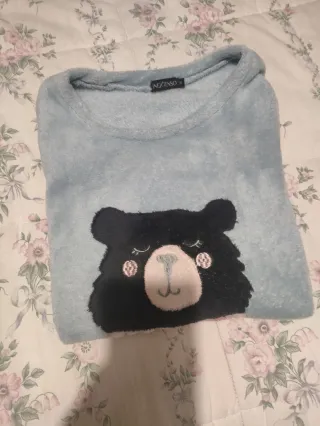 Pijama infantil Auchan azul bolinhas