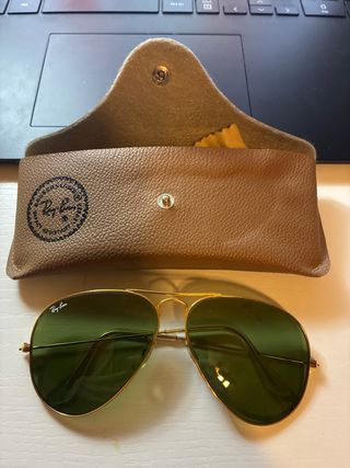 Gafas Ray-Ban Aviator Doradas Lente Verde