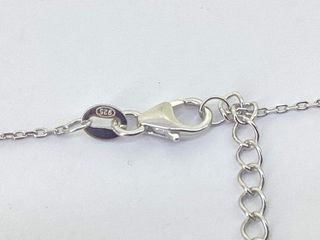 cadena plata 925mm con piedra con circonita 19 2.5cm