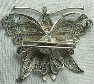 Broche Mariposa Filigrana Plata Ley S.XX