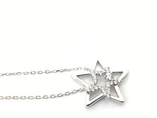 cadena plata 925mm con piedra con circonita 19 2.5cm