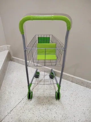 Juego Tienda Madera Infantil + carrito de compra