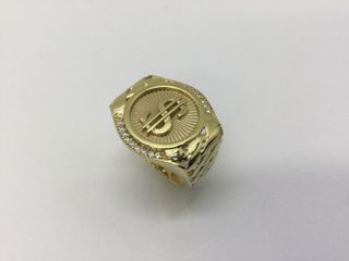 sello oro 18k con piedra con circonita